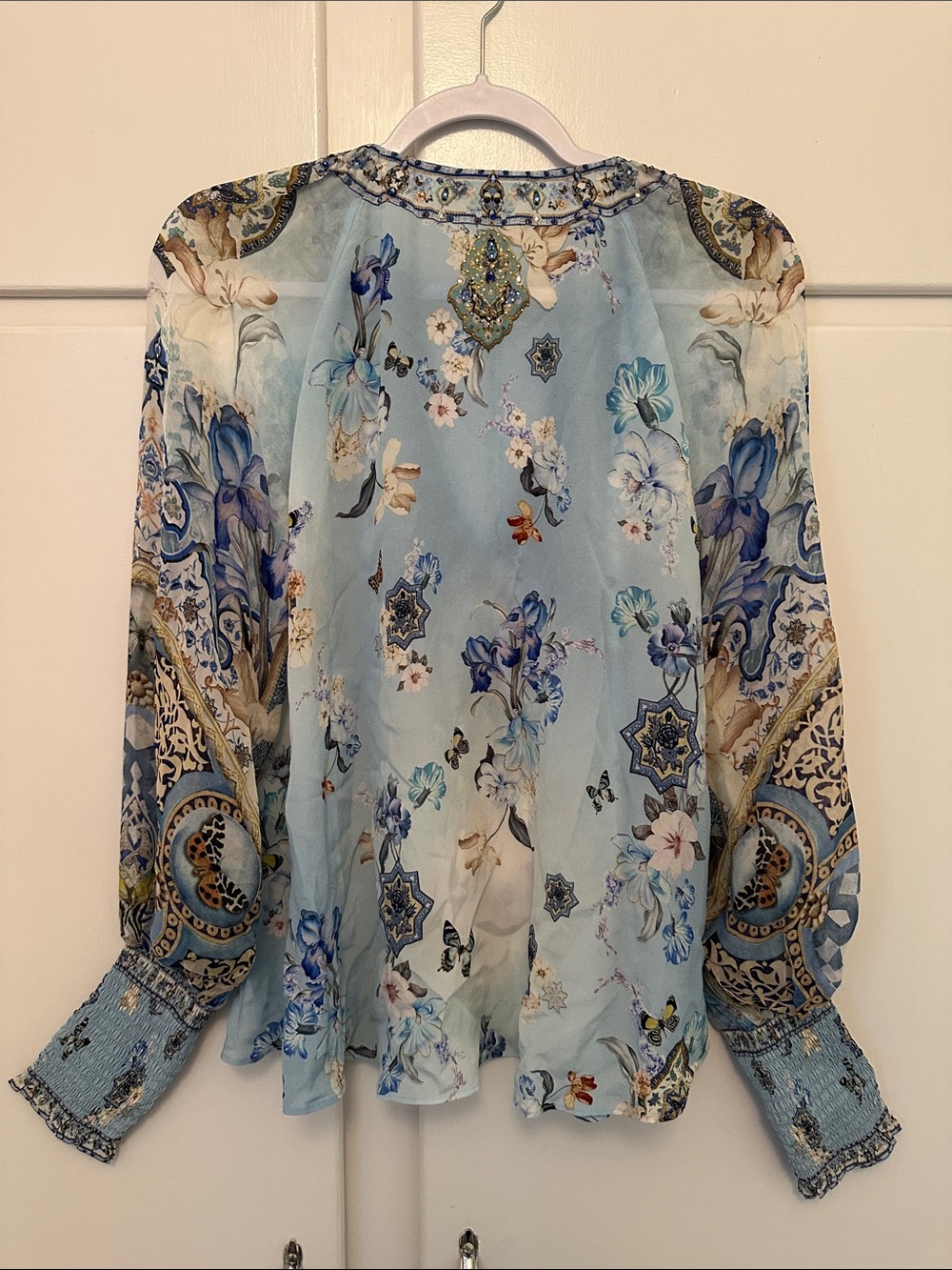 LIKE NEW Camilla Blue Floral Long Sleeve Blouse - Picture 5 of 5